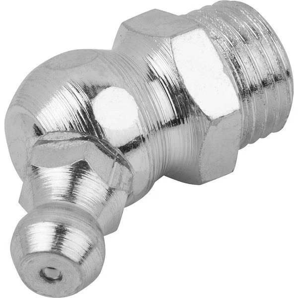 Conical Grease Nipple Angled 45°, D=M08X1, 25, Form:B, Steel, Hexagon, Kipp, Mfr#: K1132.1208125